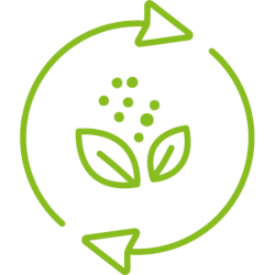 green circle with recycling logo