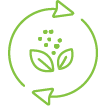 green circle with recycling logo