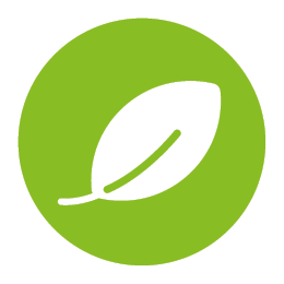 green circle with leaf logo