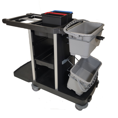 C-Shuttle 200 TD - open cleaning trolley with top-down mopping system.- assembled.