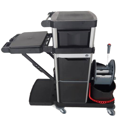 C-Shuttle 250 met platform - met 1/4de verhoging - met platform voor 2-emmer mopsysteem - zonder lades en schapjes - gemonteerd